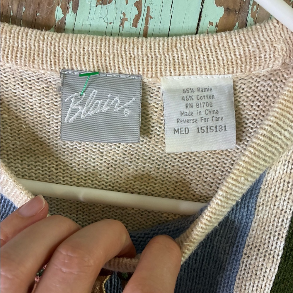 Blair Multicolor Patchwork Fall Sweater - image 2